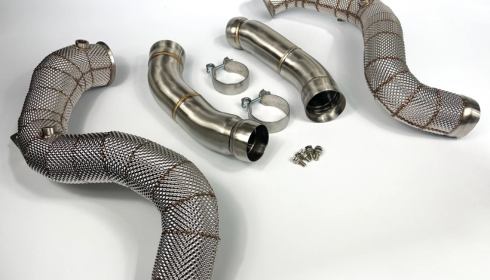 mercedes c63 w205 catted and catless downpipes